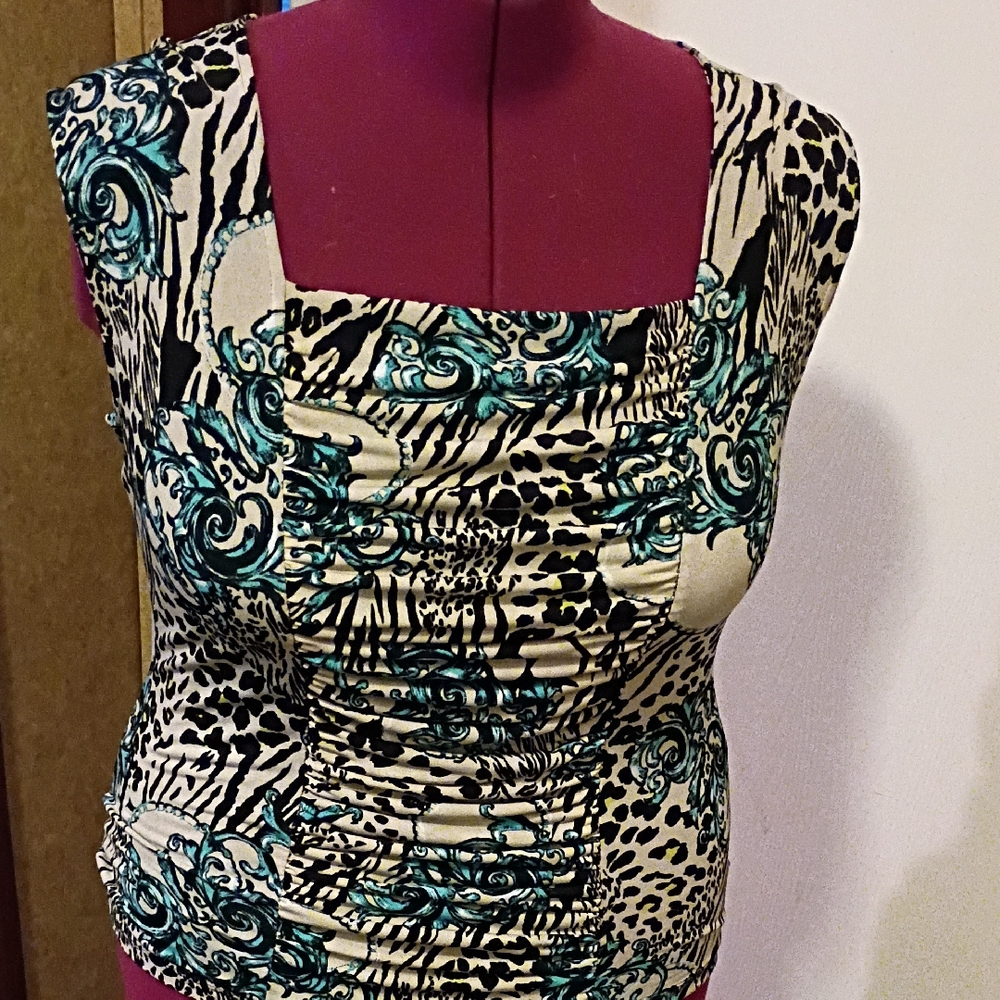 Style & Co. Women's Top with Teal and Black Design